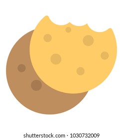 
Delicious cookies, biscuits flat icon
