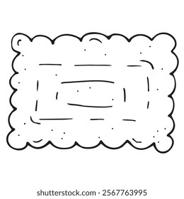 delicious cookies, crispy cracker, vector black and white doodle element, coloring book, cute design element