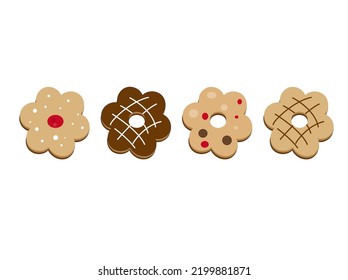 delicious cookies of different shapes and with different flavors