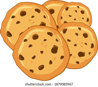 Deliciosas cookies, ilustración, vector sobre fondo blanco.