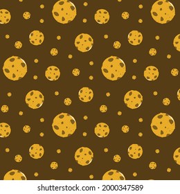 Delicious cookies pattern with brwoen background. Illustration vector.