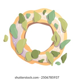 Delicious cookies with pistachios. White background, isolate