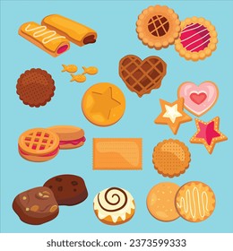 delicious cookies setvector design illustration