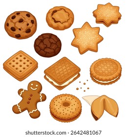 Delicious Cookies Variety Bakery with Sweets, and Food.