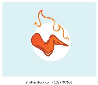 Delicious Cool Grill Chicken Wings Vector Set ,Food Logo Design.