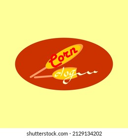 Delicious corndog with ketchup and cheese flat color vector design for food icon, symbol, and logo.Corndog illustration fast food 