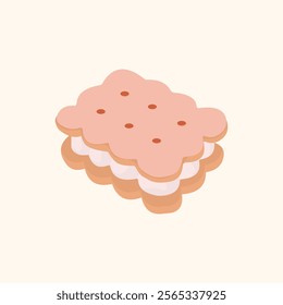 delicious cream biscuits vector illustration