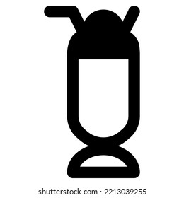 Delicious creamy milkshake served with straw.