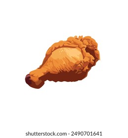 Delicious crispy fried chicken vector illustration.
