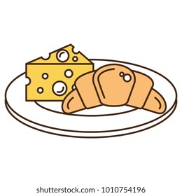 delicious croissant bread with cheese