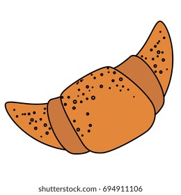 delicious croissant bread icon