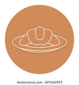 delicious croissant bread icon