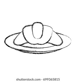 delicious croissant bread icon