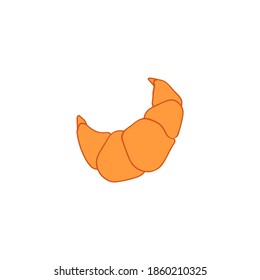 Delicious croissant, breakfast food illustration
