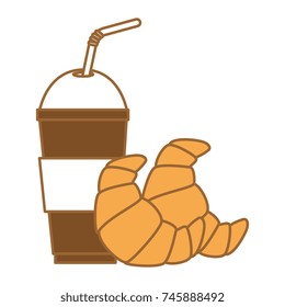 delicious croissant with coffee