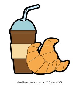 delicious croissant with coffee