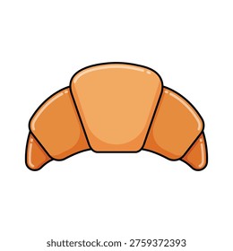 Delicious Croissant in Flat Style on White Background