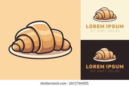 Delicious Croissant Logo in Simple Flat Design