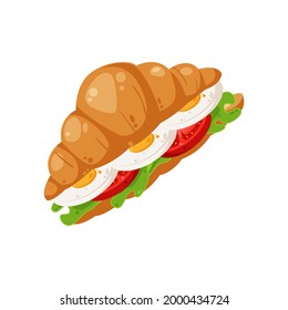 Delicious Croissant Sandwich vector illustration