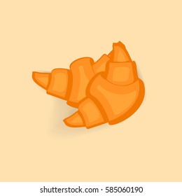 Delicious croissant vector illustration flat design on light background