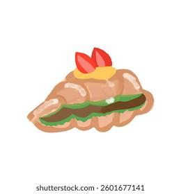 Delicious croissant watercolor element design