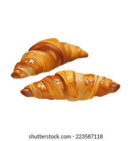 Delicious croissants isolated on white
