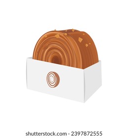 Delicious Cromboloni or New York roll Isolated vector illustration logo