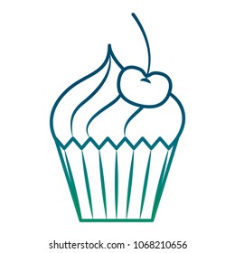 delicious cup cake with cherry icon