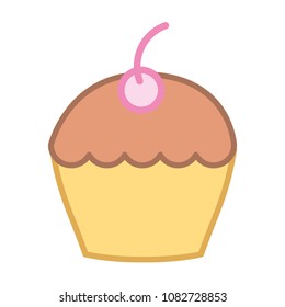 delicious cup cake with cherry icon