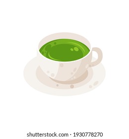 Delicious cup of green tea vector illustration, cup of green tea flat icon
