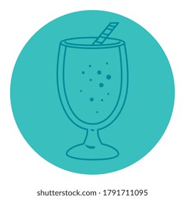 deliciosa taza de batido de leche, diseño de ilustración vectorial de estilo de línea