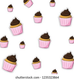 Delicious cupcake background