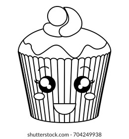 delicious cupcake bakery kawaii character