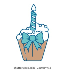 delicious cupcake with candle