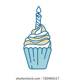 delicious cupcake with candle