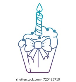 delicious cupcake with candle