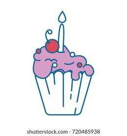 delicious cupcake with candle