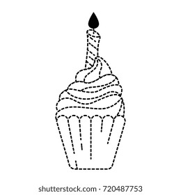 delicious cupcake with candle