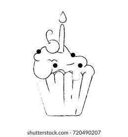 delicious cupcake with candle