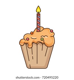 delicious cupcake with candle