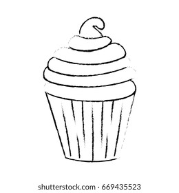Delicious cupcake cartoon