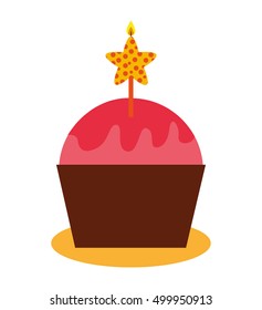 delicious cupcake celebration isolated icon vector illustration design