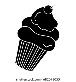 delicious cupcake with cherry