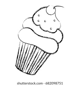 delicious cupcake with cherry