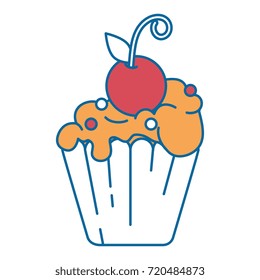delicious cupcake with cherry
