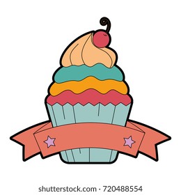 delicious cupcake with cherry