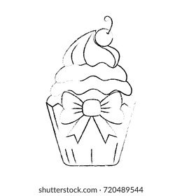 delicious cupcake with cherry