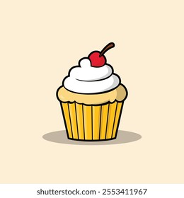 Delicious Cupcake with Cherry on Top