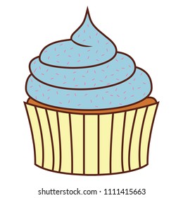 Delicious cupcake with cream