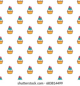Delicious cupcake with cream pattern